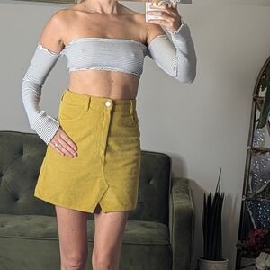 Urban Outfitters Tube Top With Sleeves Stripes Sexy Beetlejuice Cotton Shirt